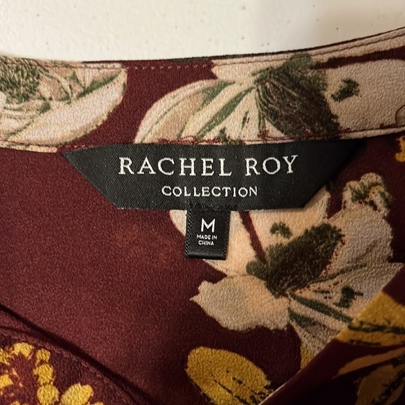 Rachel RoyCollection blouse, burgundy floral . Sz. Medium - Picture 3 of 12
